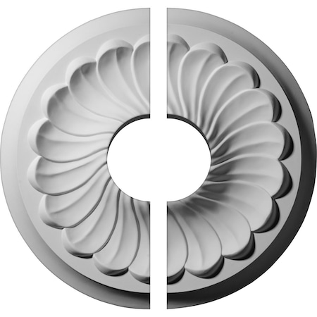 Ekena Millwork Flower Spiral Ceiling Medallion, 12 1/4"OD x 3 1/2"ID x 2 1/4"P CM12FL2-03500